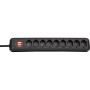cleverLINE 9er-Steckdosenleiste (mit Schalter, 2m Kabel, für den Innenbereich) schwarz