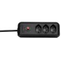 cleverLINE 3er-Steckdosenleiste (1,5m Kabel, ohne Schalter, für den Innenbereich) schwarz