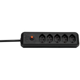 cleverLINE Mehrfachsteckdose 5-fach (1,5m Kabel, ohne Schalter, für den Innenbereich) schwarz