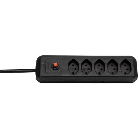 cleverLINE Mehrfachsteckdose 5-fach (1,5m Kabel, ohne Schalter, für den Innenbereich) schwarz