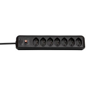 cleverLINE 7er-Steckdosenleiste (2m Kabel, ohne Schalter, für den Innenbereich) schwarz