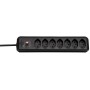 cleverLINE 7er-Steckdosenleiste (2m Kabel, ohne Schalter, für den Innenbereich) schwarz