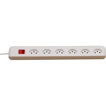 cleverLINE 6-fach-Steckdosenleiste 90° (2m Kabel, mit Schalter, für den Innenbereich) weiss