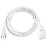 Verlängerungskabel (Kunststoff-Kabel) mit Funktionsleuchte, T12 Stecker, T13 Kupplung, 3m Kabel H05VV-F 3G1,0 weiss *CH*