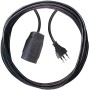 Kunststoff Verlängerungskabel, T12 Stecker, T13 Kupplung, Kabel 1m H05VV-F 3G1,0 schwarz *CH*