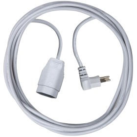Kunststoff Verlängerungskabel, T12 Winkelstecker, T13 Kupplung, Kabel 5m H05VV-F 3G1,0 weiss *CH*