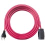 Kunststoff Verlängerungskabel, T12 Stecker, T13 Kupplung, Kabel 10m H05VV-F 3G1,5 rot *CH*