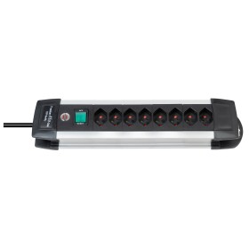 Premium-Alu-Line Steckdosenleiste 8-fach / Steckerleiste aus hochwertigem Aluminium mit Schalter und 3m Kabel