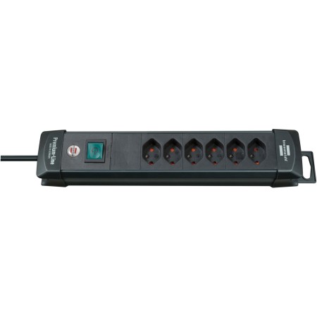 Premium-Line Steckdosenleiste 6-fach schwarz 5m H05VV-F 3G1,0 *CH*