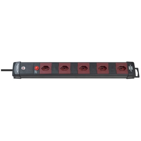 Premium-Line Technik Steckdosenleiste 5-fach schwarz/bordeaux 3m H05VV-F 3G1,5 *CH*