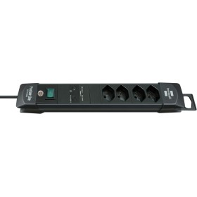 Premium-Line 60.000A Überspannungsschutz-Steckdosenleiste 4-fach schwarz 1,8m H05VV-F 3G1,0 *CH*