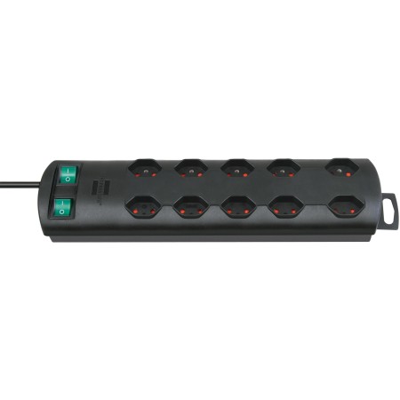 Primera-Line Steckdosenleiste 10-fach schwarz 2m H05VV-F 3G1,0 5-fach schaltbare Steckdosen *CH*