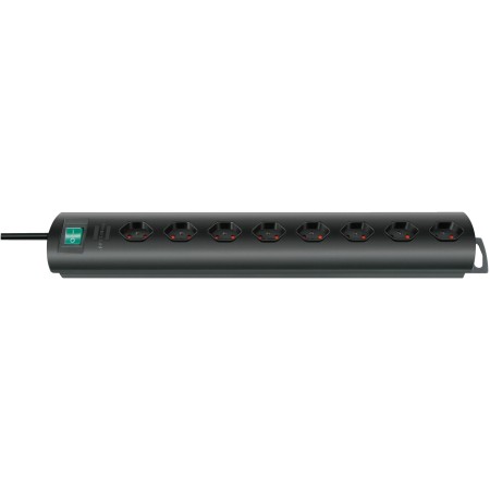 Primera-Line Steckdosenleiste 8-fach schwarz 2m H05VV-F 3G1,0 *CH*