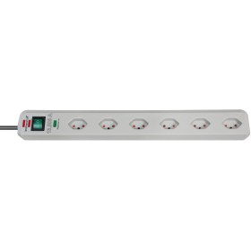 Eco-Line 13.500A Überspannungsschutz-Steckdosenleiste 6-fach lichtgrau 1,5m H05VV-F 3G1,0 *CH*