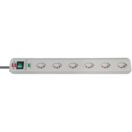 Eco-Line 13.500A Überspannungsschutz-Steckdosenleiste 6-fach lichtgrau 1,5m H05VV-F 3G1,0 *CH*