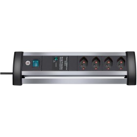 Alu-Office-Line 60.000A Überspannungsschutz-Steckdosenleiste 4-fach 1,8m H05VV-F 3G1,0 *CH*