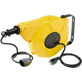 Kabeltrommel Automatik IP44 / Automatischer Kabelaufroller für innen (10+1.5m Kabel, für Wand- und Deckenmontage, IP 20)