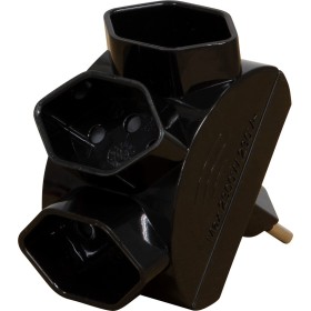 Abzweigstecker 3-fach sternförmig schwarz *CH*