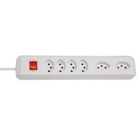 cleverLINE Steckdosenleiste 6fach 4+2x 90° (2m Kabel, mit Schalter) weiss *CH*