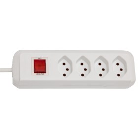 cleverLINE 4er-Steckdosenleiste (1.5m Kabel, mit Schalter) weiss