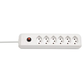 cleverLINE 6er-Steckdosenleiste (2m Kabel, ohne Schalter, für den Innenbereich) weiss