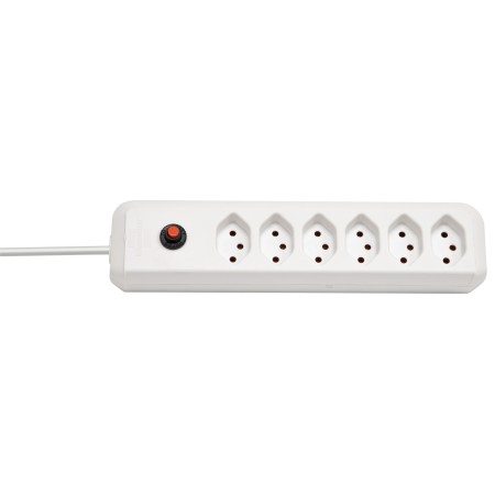 cleverLINE 6er-Steckdosenleiste (2m Kabel, ohne Schalter, für den Innenbereich) weiss