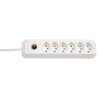 cleverLINE 6er-Steckdosenleiste (2m Kabel, ohne Schalter, für den Innenbereich) weiss