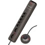 Eco-Line Comfort Switch Steckdosenleiste 6-fach, 2x 90°-Anordnung, anthrazit 2m H05VV-F 3G1,5 mit Trittschalter *CH*