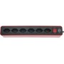 Ecolor Steckdosenleiste 6-fach rot/schwarz 1,5m H05VV-F 3G1,0 mit Schalter *CH*