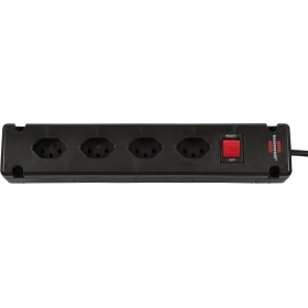 Bremounta Steckdosenleiste 4fach schwarz 3m H05VV-F, 3G1,0 mit Schalter *CH*