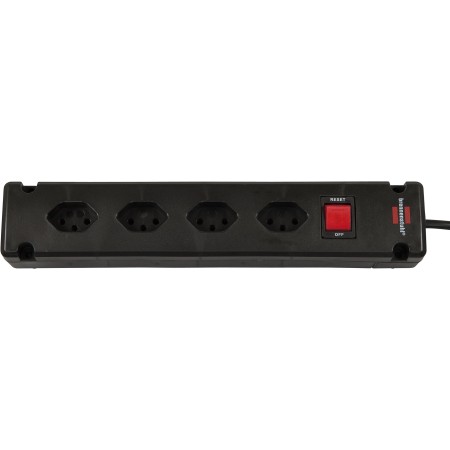 Bremounta Steckdosenleiste 4fach schwarz 3m H05VV-F, 3G1,0 mit Schalter *CH*