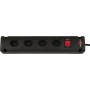 Bremounta Steckdosenleiste 4fach schwarz 3m H05VV-F, 3G1,0 mit Schalter *CH*