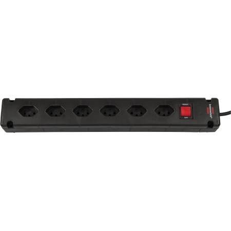 Bremounta Steckdosenleiste 6fach schwarz 3m H05VV-F, 3G1,0 mit Schalter *CH*