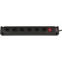 Bremounta Steckdosenleiste 6fach schwarz 3m H05VV-F, 3G1,0 mit Schalter *CH*