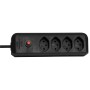 cleverLINE 4er-Steckdosenleiste (1,5m Kabel, ohne Schalter, für den Innenbereich) schwarz