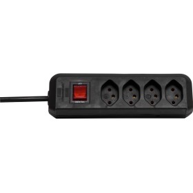 cleverLINE 4er-Steckdosenleiste (1.5m Kabel, mit Schalter) schwarz