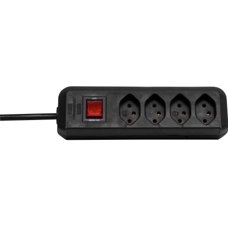 cleverLINE 4er-Steckdosenleiste (1.5m Kabel, mit Schalter) schwarz