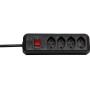 cleverLINE 4er-Steckdosenleiste (1.5m Kabel, mit Schalter) schwarz