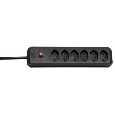 cleverLINE 6er-Steckdosenleiste (2m Kabel, ohne Schalter, für den Innenbereich) schwarz