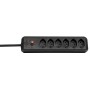 cleverLINE 6er-Steckdosenleiste (2m Kabel, ohne Schalter, für den Innenbereich) schwarz