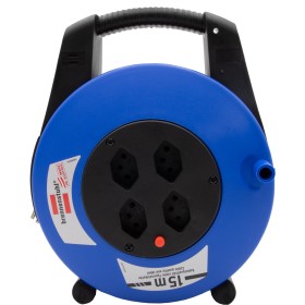 Scatola cavi Vario Line 4 prese / Mini avvolgitubo (Avvolgitubo interno per uso domestico, cavo da 15 m)