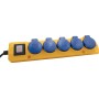 Super-Solid Steckdosenverteiler 5x T13 Steckdosen, T13 Stecker, 3m H05RN-F 3G1,0 gelb/blau, IP55