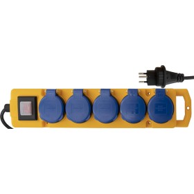 Distributore di prese Super-Solid 5 prese T13, spine T13, cavo 3m H05RN-F 3G1,0 giallo/blu, IP55