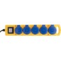 Super-Solid Steckdosenverteiler 5x T13 Steckdosen, T13 Stecker, 3m H05RN-F 3G1,0 gelb/blau, IP55
