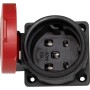 Einbaudose Typ25, 400V/16A, mit Klappdeckel, rot/schwarz, IP55