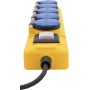 Super-Solid Steckdosenverteiler 5x T13 Steckdosen, T13 Stecker, 5m 3G1,5 gelb/blau, IP55