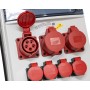 Stromverteiler BSV 4/32 FI+LS, 1x CEE 400/32A, 2x CEE 400V/16A, 4x Steckdosen T25 (IP55) *CH*