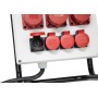 Stromverteiler BSV 4/32 FI+LS, 1x CEE 400/32A, 2x CEE 400V/16A, 4x Steckdosen T25 (IP55) *CH*