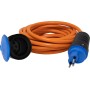 Verlängerungsleitung (Kunststoff-Kabel), T13 Stecker, T13 Kupplung, Kabel 25m 3G1.5 orange, CH Stecksystem IP55