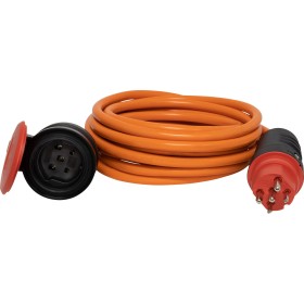Verlängerungskabel (Kunststoff), T25 Kupplung, T25 Stecker, Kabel 10m 5G2.5 orange, CH Stecksystem IP55